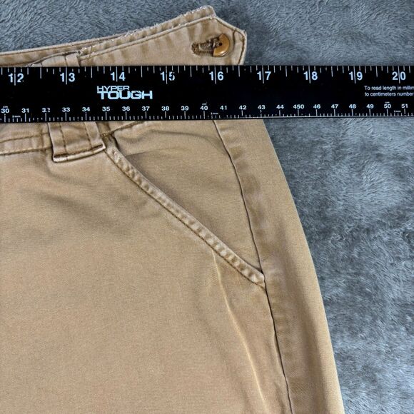 Talbots Pants Khaki Chino Flare Wide Leg Vintage Y2K 90s Tan Stretch Sz 14 C134 - Picture 7 of 13